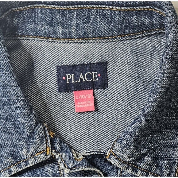 Girls The Childrens Place Blue Denim Jacket Size Large10/12 - Picture 2 of 6